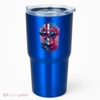 Patriotic Skull 4th Of July Uncle Sam Skull American Flag Gift Tumbler thumb 0