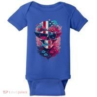 Patriotic Skull 4th Of July Uncle Sam Skull American Flag Gift Baby Bodysuit thumb 0