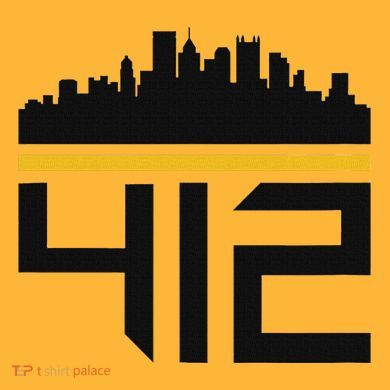 Pittsburgh Skyline 412 Design Pom Pom 12in Knit Beanie