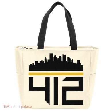 Pittsburgh Skyline 412 Design Tote Bag