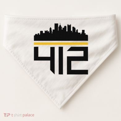 Pittsburgh Skyline 412 Design USA-Made Doggie Bandana