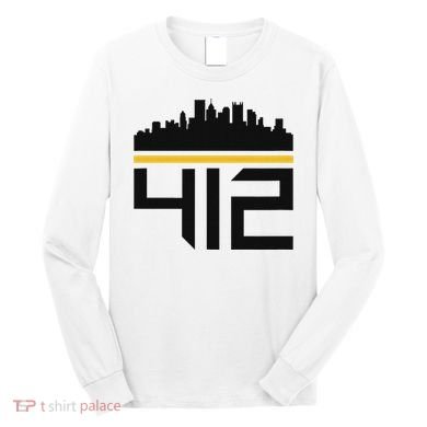 Pittsburgh Skyline 412 Design Long Sleeve Shirt