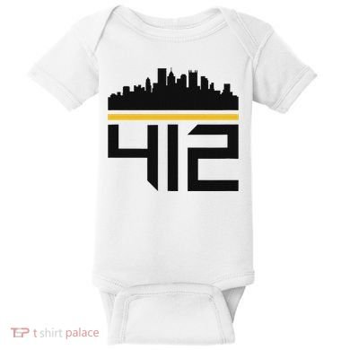 Pittsburgh Skyline 412 Design Baby Bodysuit