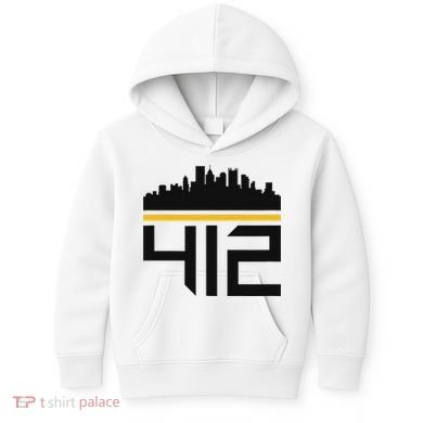 Pittsburgh Skyline 412 Design Kids Hoodie