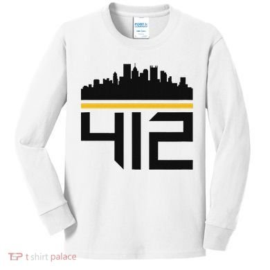 Pittsburgh Skyline 412 Design Kids Long Sleeve Shirt
