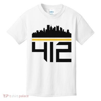 Pittsburgh Skyline 412 Design Kids T-Shirt