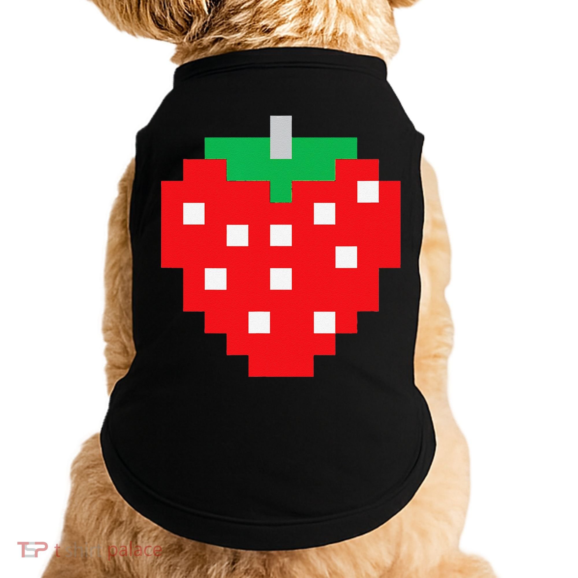 Pixel Strawberry 80s Video Game Halloween Costume Doggie Tank