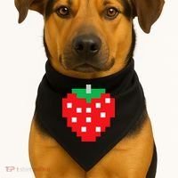 Pixel Strawberry 80s Video Game Halloween Costume USA-Made Doggie Bandana thumb 1