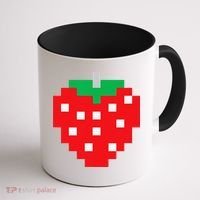 Pixel Strawberry 80s Video Game Halloween Costume Coffee Mug thumb 1
