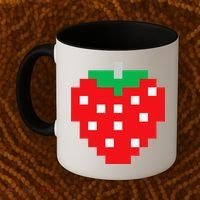Pixel Strawberry 80s Video Game Halloween Costume Coffee Mug thumb 2