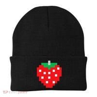 Pixel Strawberry 80s Video Game Halloween Costume Beanie thumb 0