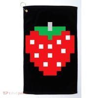 Pixel Strawberry 80s Video Game Halloween Costume Golf Towel thumb 0