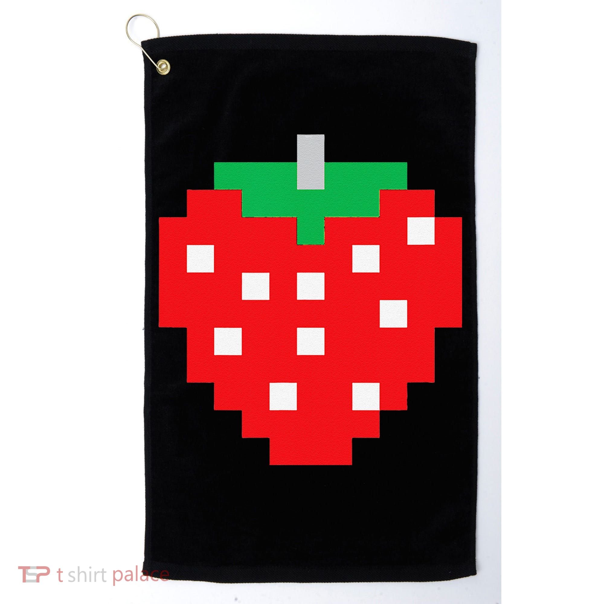 Pixel Strawberry 80s Video Game Halloween Costume Golf Towel