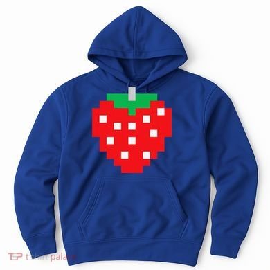 Pixel Strawberry 80s Video Game Halloween Costume Hoodie