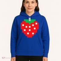 Pixel Strawberry 80s Video Game Halloween Costume Hoodie thumb 5