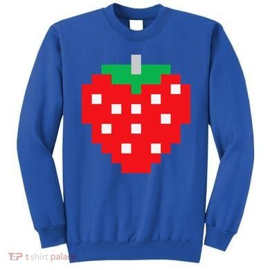 Pixel Strawberry 80s Video Game Halloween Costume Sweatshirt