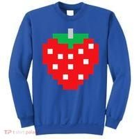 Pixel Strawberry 80s Video Game Halloween Costume Sweatshirt thumb 0