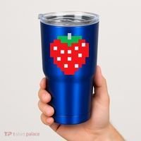 Pixel Strawberry 80s Video Game Halloween Costume Tumbler thumb 2