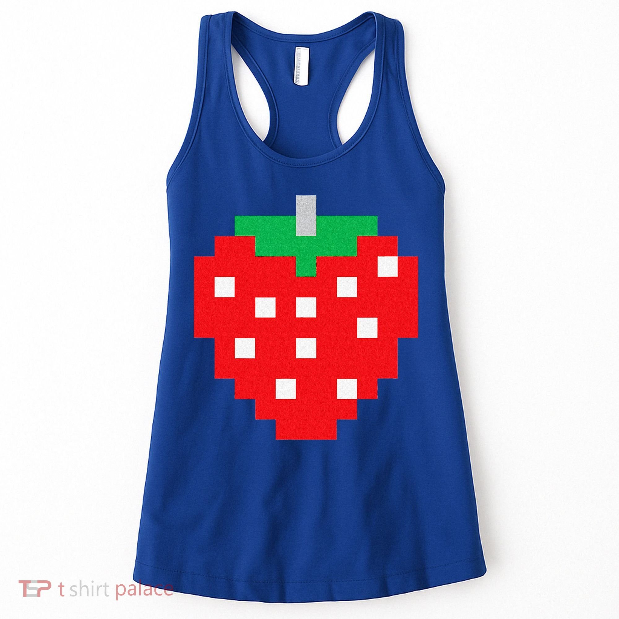Pixel Strawberry 80s Video Game Halloween Costume Women's Tank Top