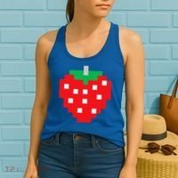 Pixel Strawberry 80s Video Game Halloween Costume Women's Tank Top thumb 2