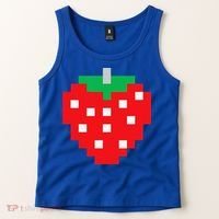 Pixel Strawberry 80s Video Game Halloween Costume Tank Top thumb 2