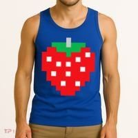 Pixel Strawberry 80s Video Game Halloween Costume Tank Top thumb 3