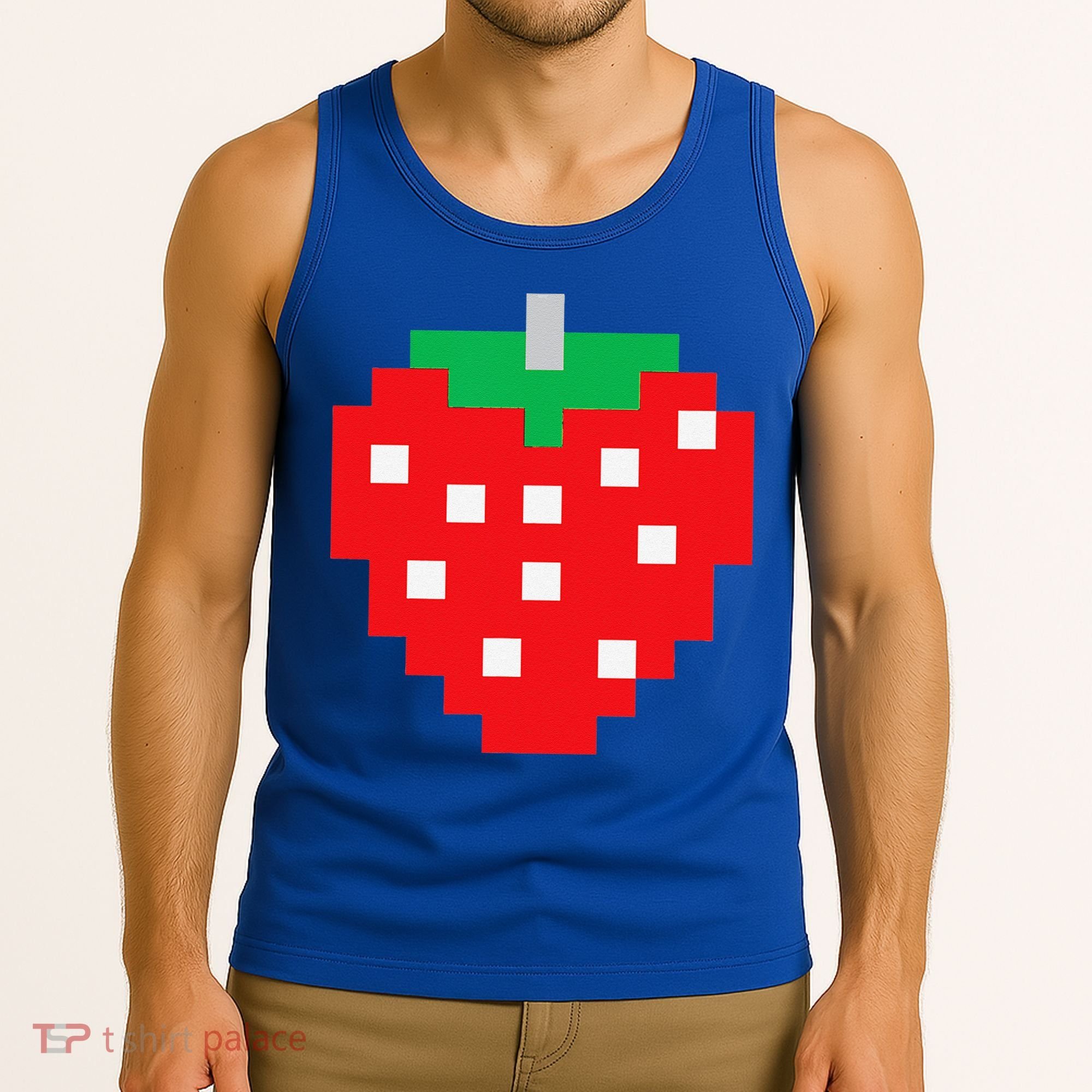 Pixel Strawberry 80s Video Game Halloween Costume Tank Top