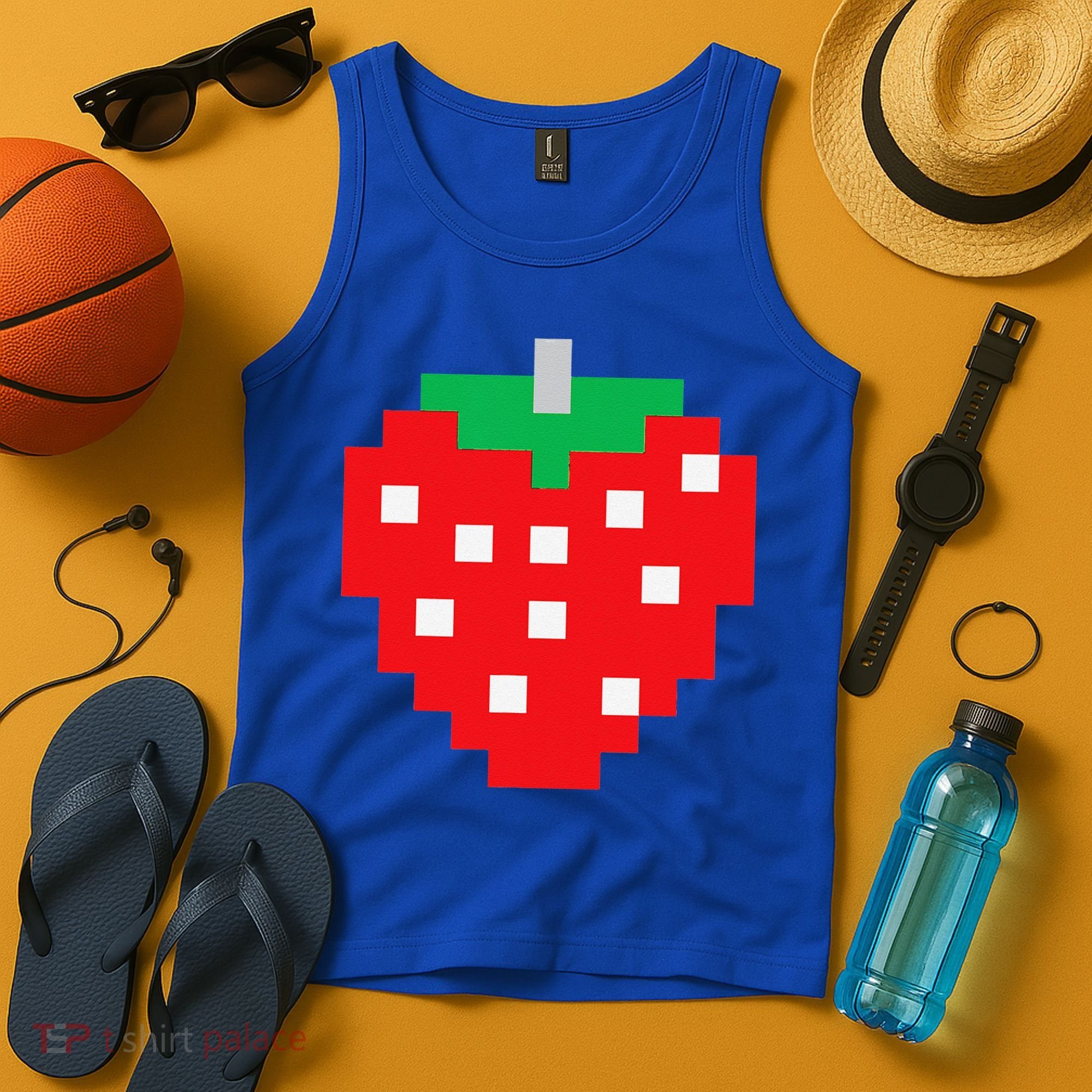 Pixel Strawberry 80s Video Game Halloween Costume Tank Top