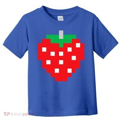 Pixel Strawberry 80s Video Game Halloween Costume Toddler T-Shirt