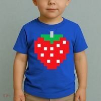 Pixel Strawberry 80s Video Game Halloween Costume Toddler T-Shirt thumb 2