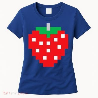 Pixel Strawberry 80s Video Game Halloween Costume Women's T-Shirt
