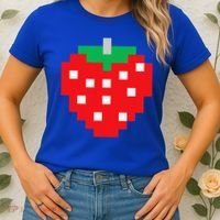 Pixel Strawberry 80s Video Game Halloween Costume Women's T-Shirt thumb 2