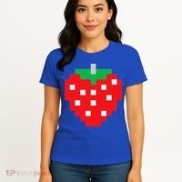 Pixel Strawberry 80s Video Game Halloween Costume Women's T-Shirt thumb 4