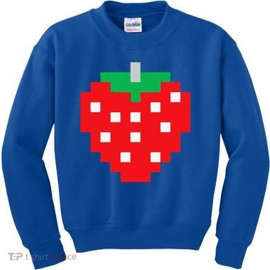 Pixel Strawberry 80s Video Game Halloween Costume Kids Sweatshirt