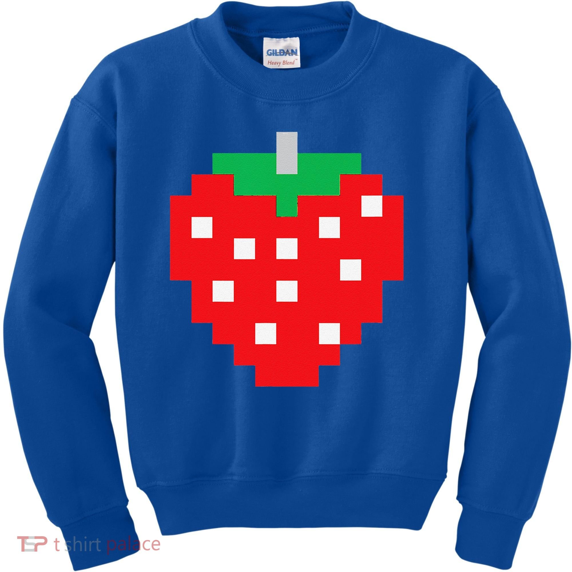 Pixel Strawberry 80s Video Game Halloween Costume Kids Sweatshirt
