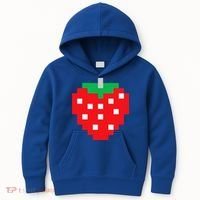 Pixel Strawberry 80s Video Game Halloween Costume Kids Hoodie thumb 0