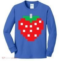 Pixel Strawberry 80s Video Game Halloween Costume Kids Long Sleeve Shirt thumb 0