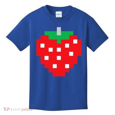 Pixel Strawberry 80s Video Game Halloween Costume Kids T-Shirt