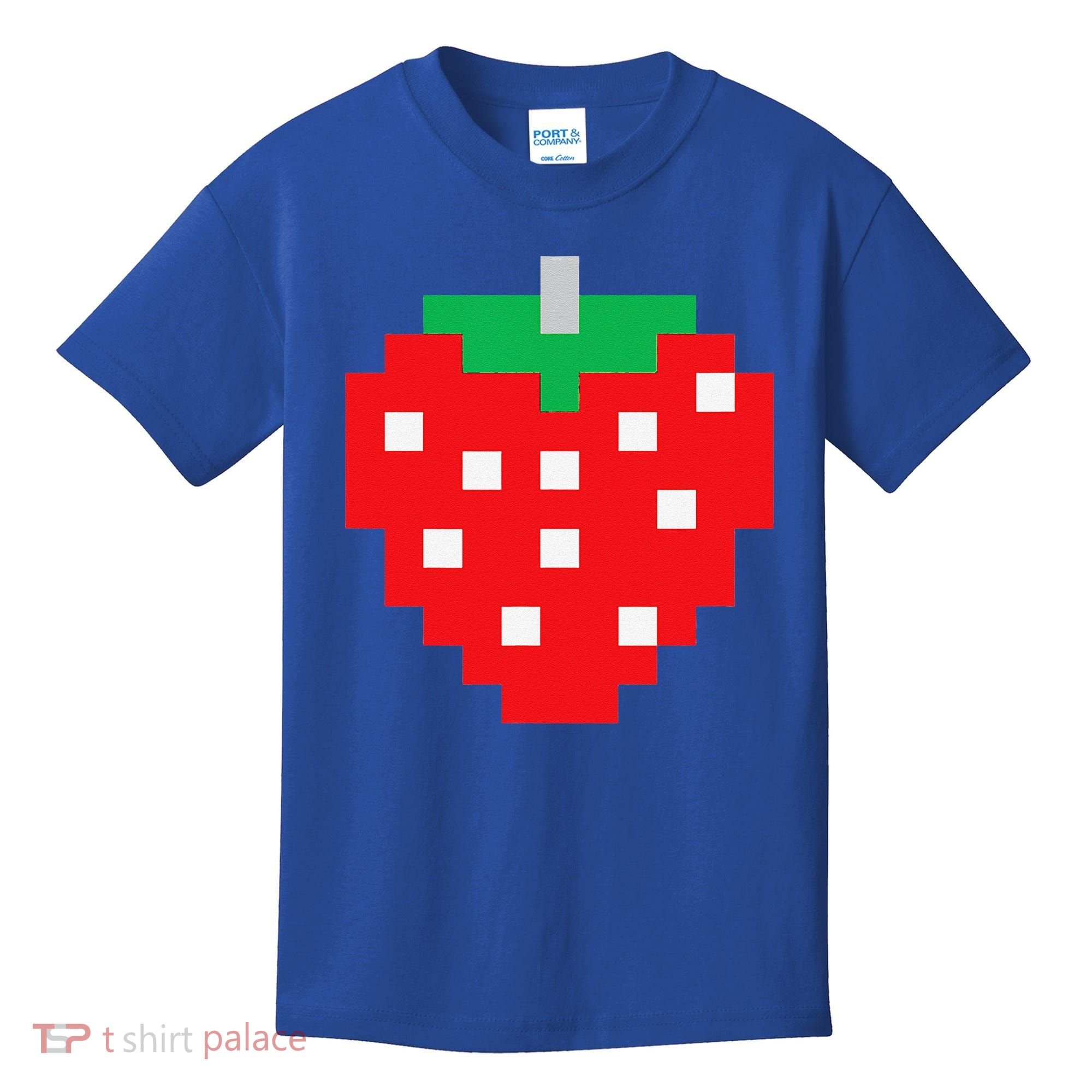 Pixel Strawberry 80s Video Game Halloween Costume Kids T-Shirt