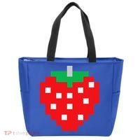 Pixel Strawberry 80s Video Game Halloween Costume Tote Bag thumb 0