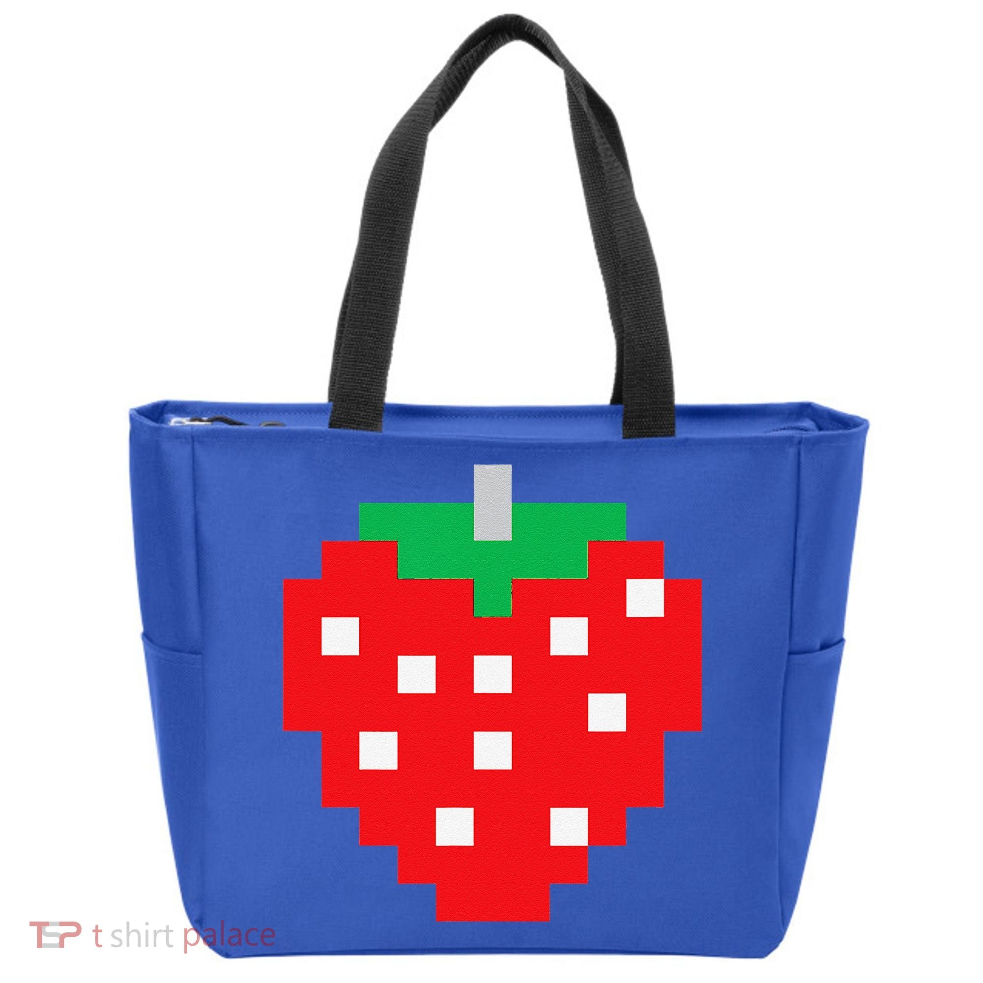 Pixel Strawberry 80s Video Game Halloween Costume Tote Bag