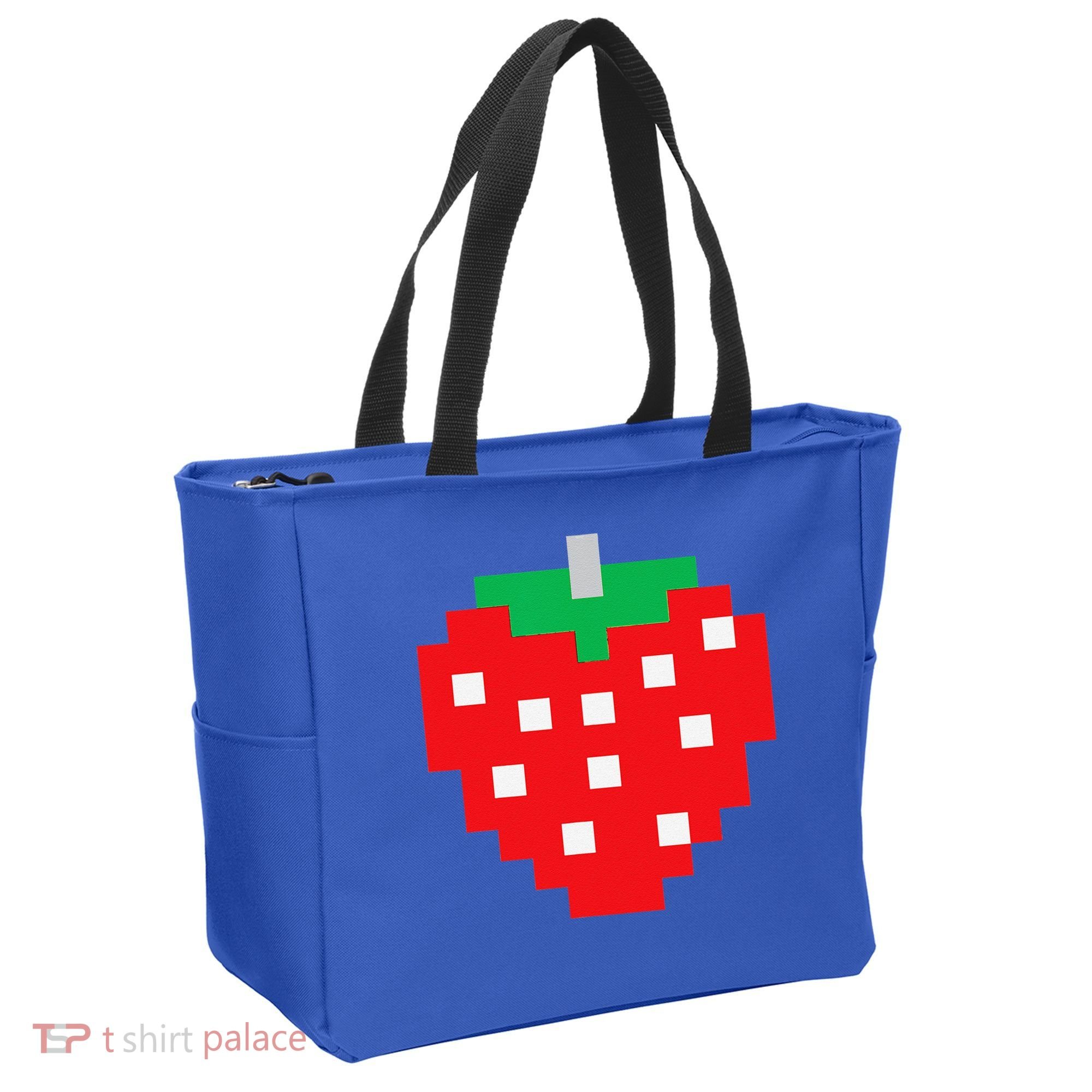 Pixel Strawberry 80s Video Game Halloween Costume Tote Bag