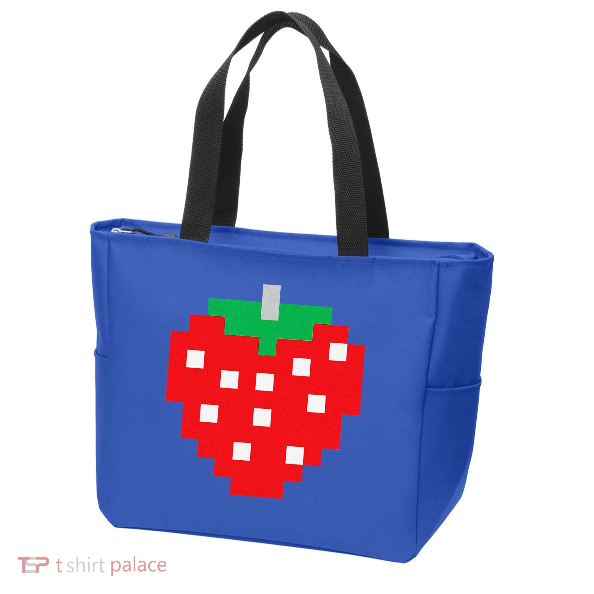 Pixel Strawberry 80s Video Game Halloween Costume Tote Bag