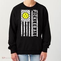 Pickleball Shirt American Flag Pickleball Player Gift Women's Sweatshirt thumb 0