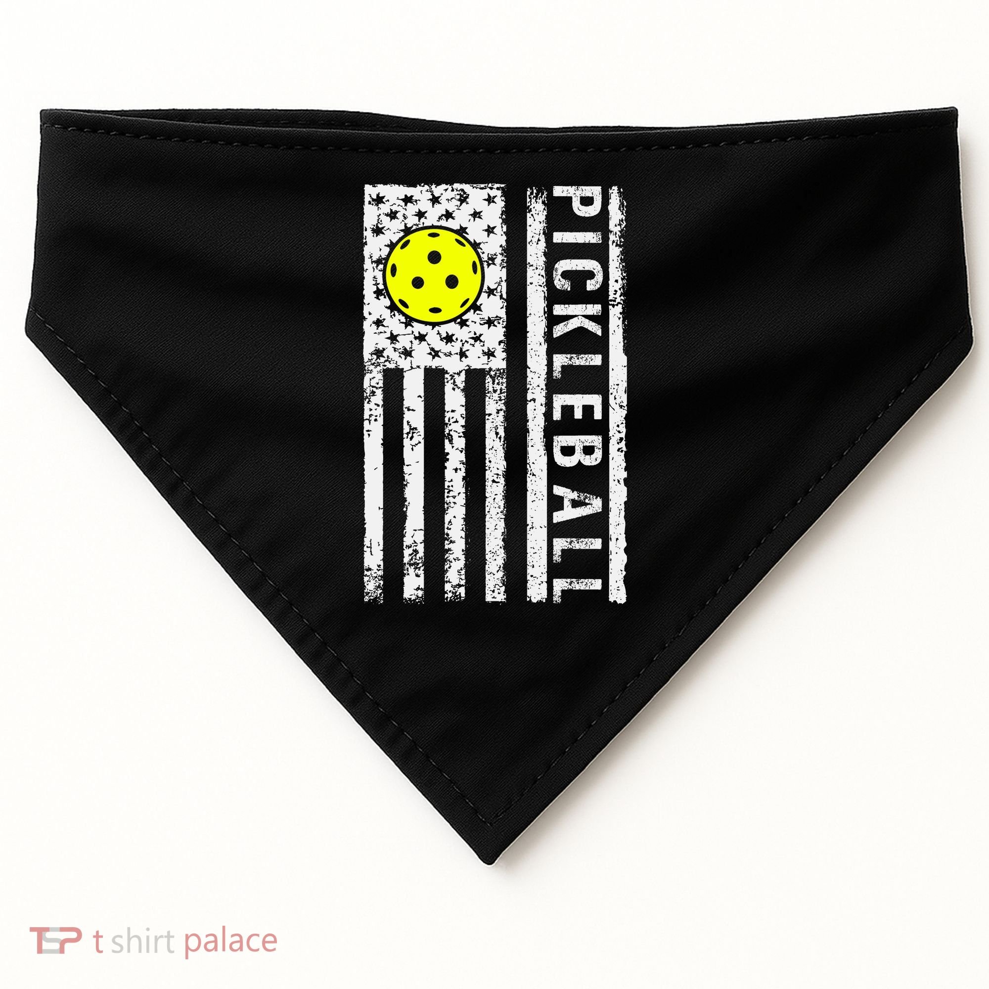 Pickleball Shirt American Flag Pickleball Player Gift USA-Made Doggie Bandana