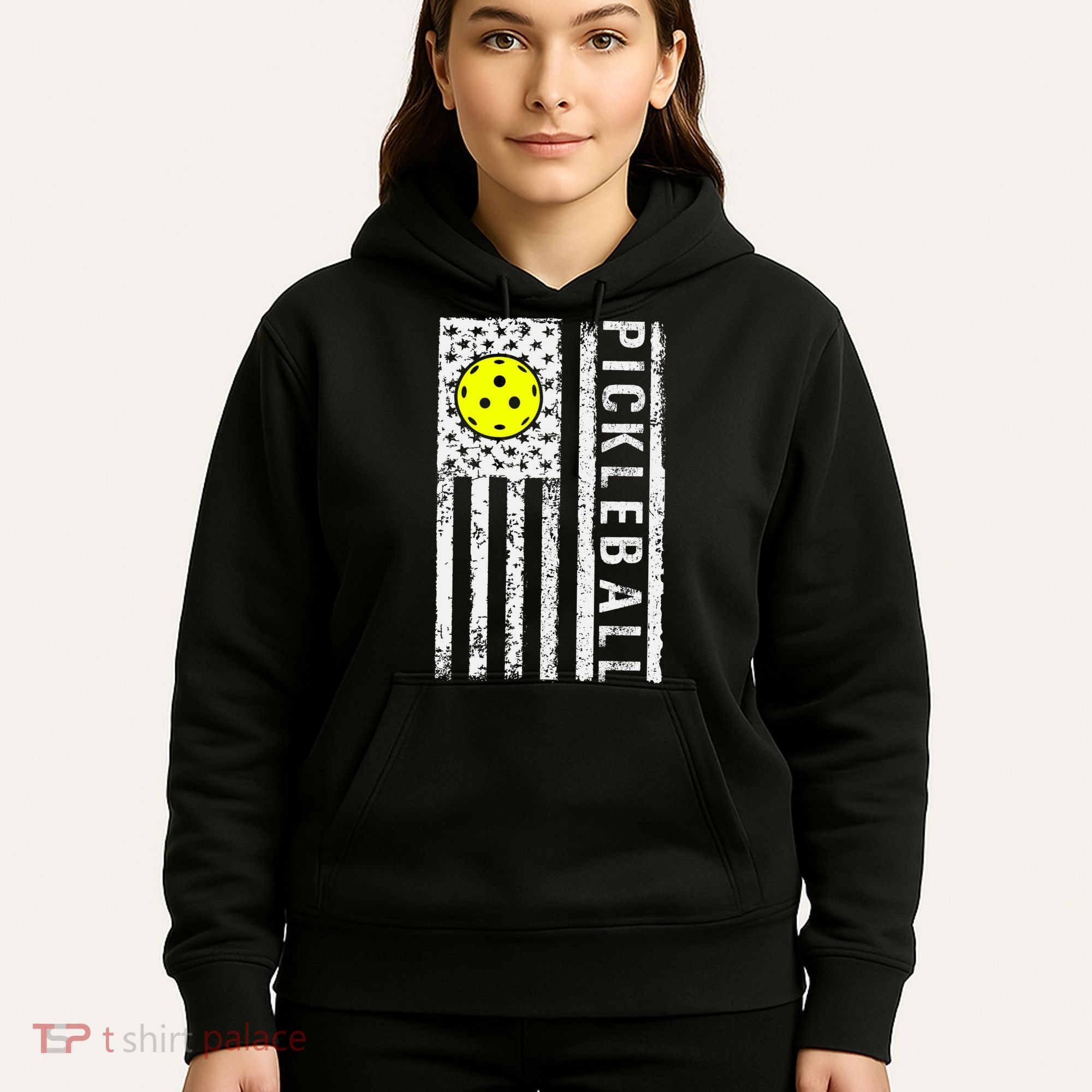Pickleball Shirt American Flag Pickleball Player Gift Hoodie