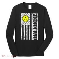 Pickleball Shirt American Flag Pickleball Player Gift Long Sleeve Shirt thumb 0