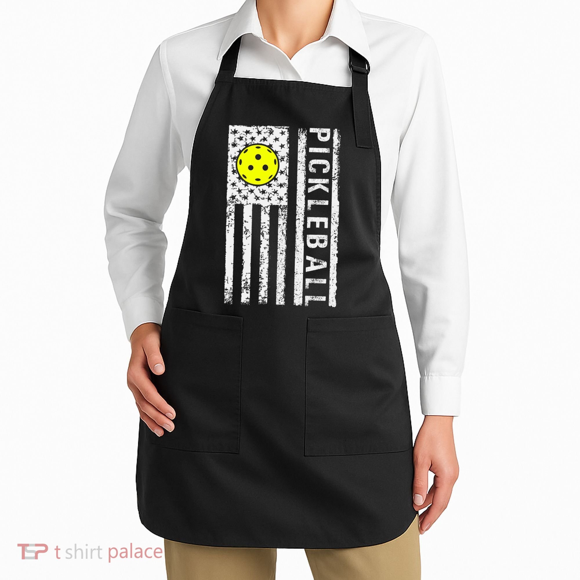 Pickleball Shirt American Flag Pickleball Player Gift Apron