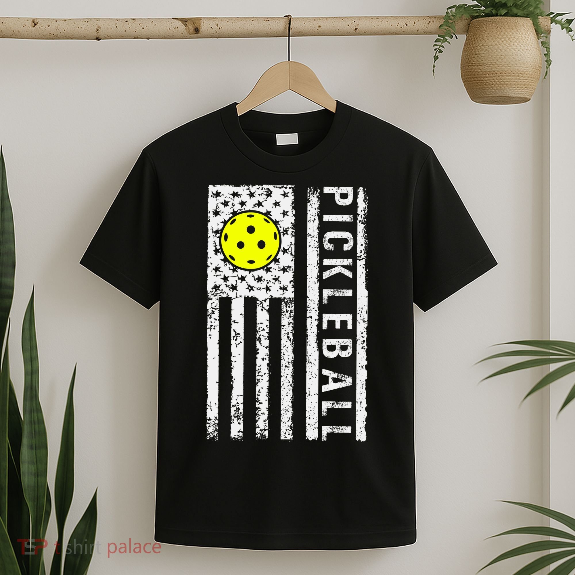 Pickleball Shirt American Flag Pickleball Player Gift T-Shirt