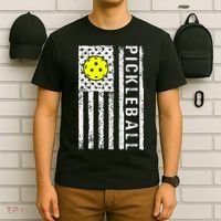 Pickleball Shirt American Flag Pickleball Player Gift T-Shirt thumb 6